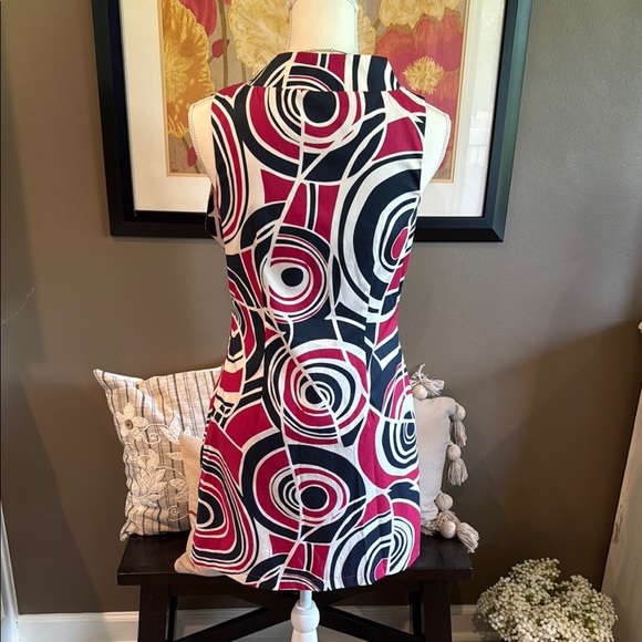 MERONA Abstract Retro Mod Sheath Dress Size 2 - Picture 6 of 9